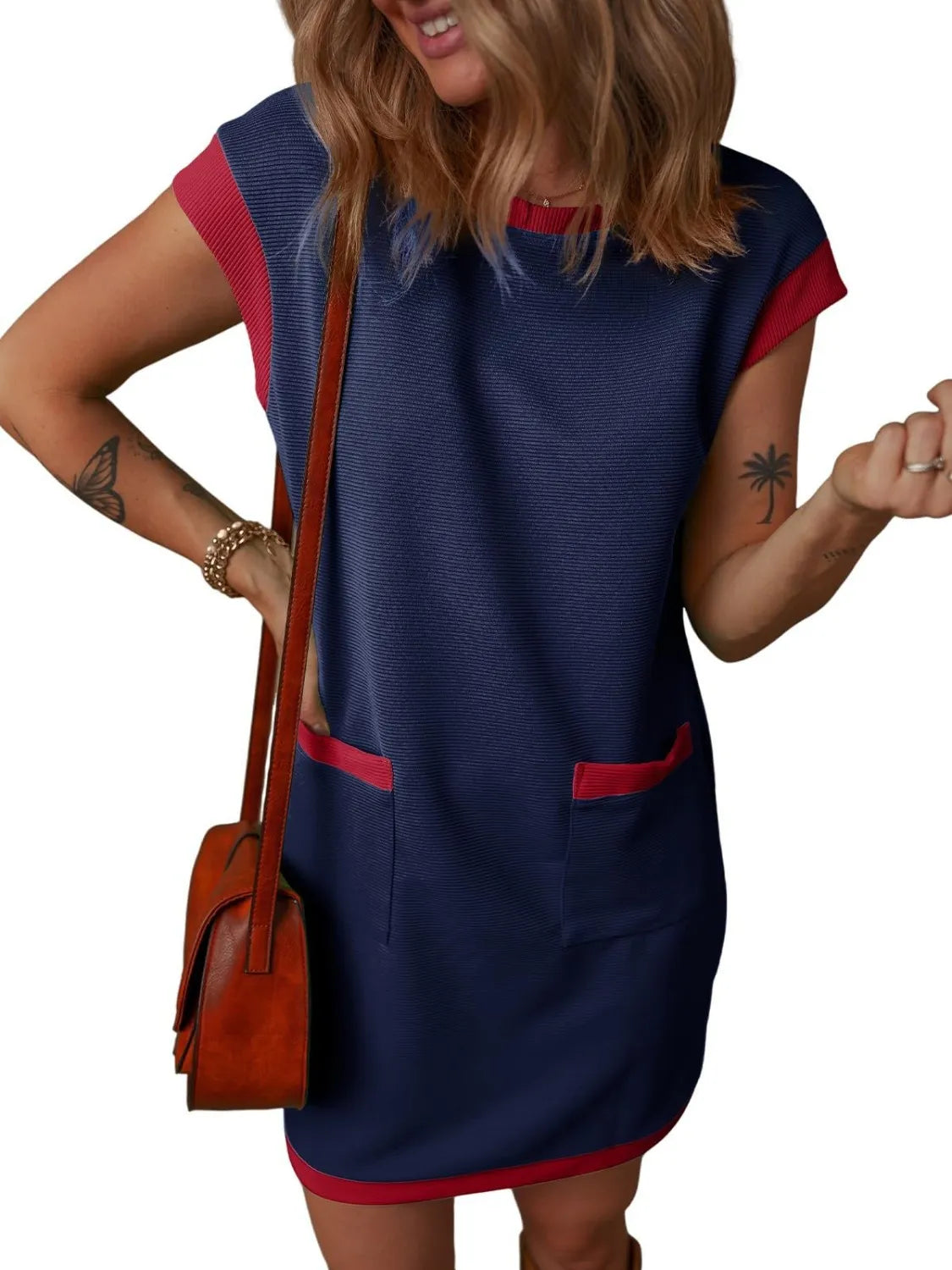 She Wears Glory™ Cap Sleeve Pocket Dress – Simple in Form, Royal in Purpose - She Wears Glory Beverly Hills