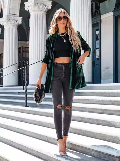 She Wears Glory “Mantle of Dominion” Luxe Button-Up Blazer - She Wears Glory Beverly Hills