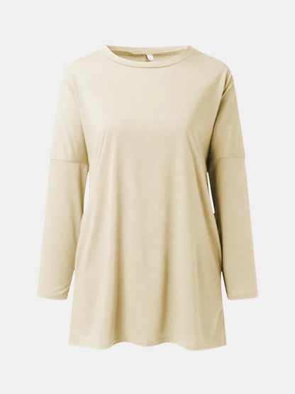 She Wears Glory™ Full Size Round Neck Long Sleeve T-Shirt - She Wears Glory Beverly Hills