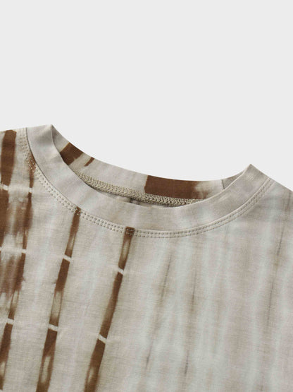 Tie Dye Crew Neck T-Shirt-Olive-3