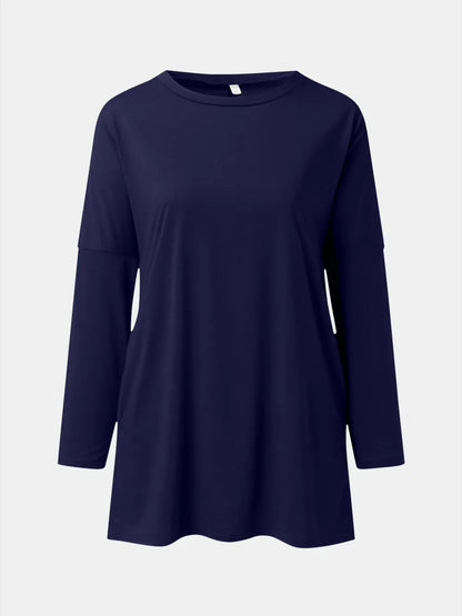 She Wears Glory™ Full Size Round Neck Long Sleeve T-Shirt - She Wears Glory Beverly Hills