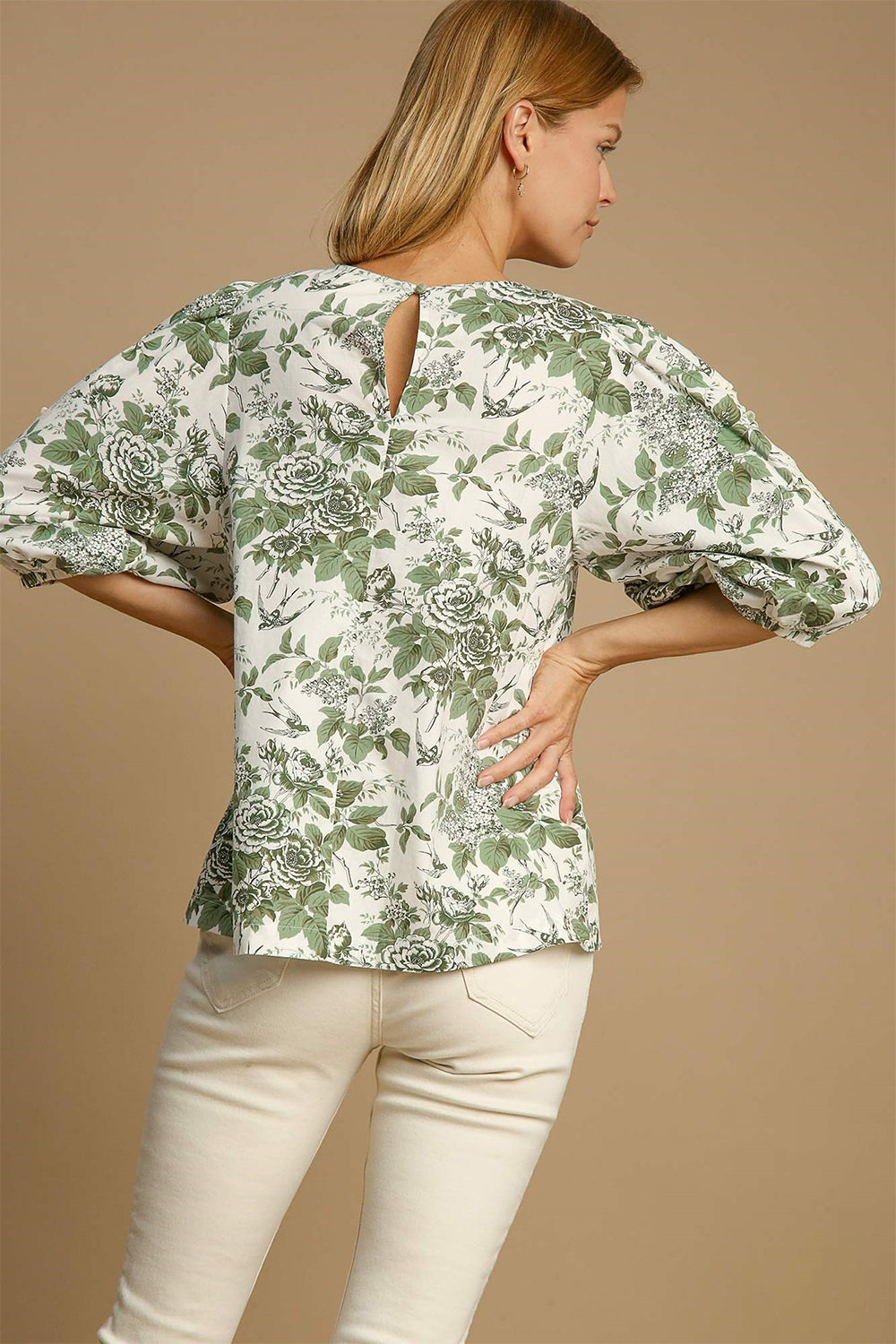 She Wears Glory™ – The Garden of Grace Blouse (Floral Pleated Lace Sleeve Top) - She Wears Glory Beverly Hills