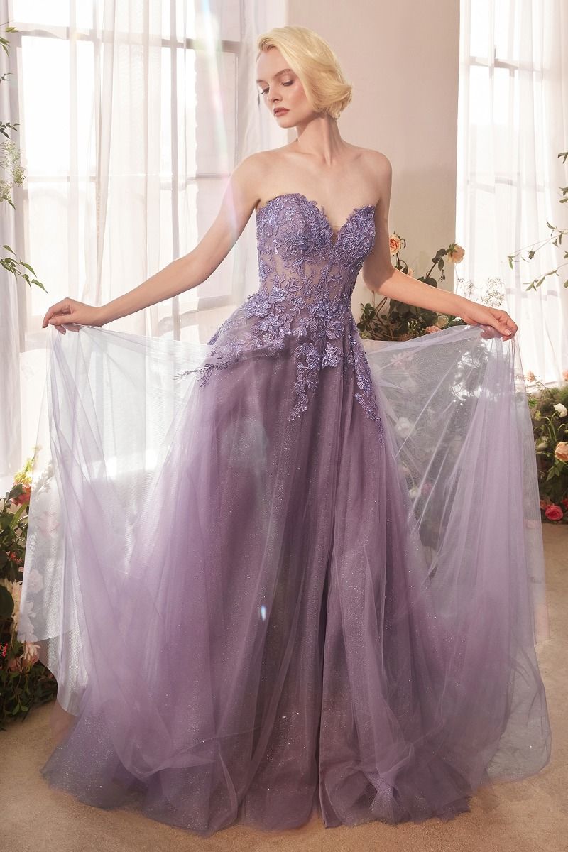 Strapless A-Line Dress & Removable Sleeves-1