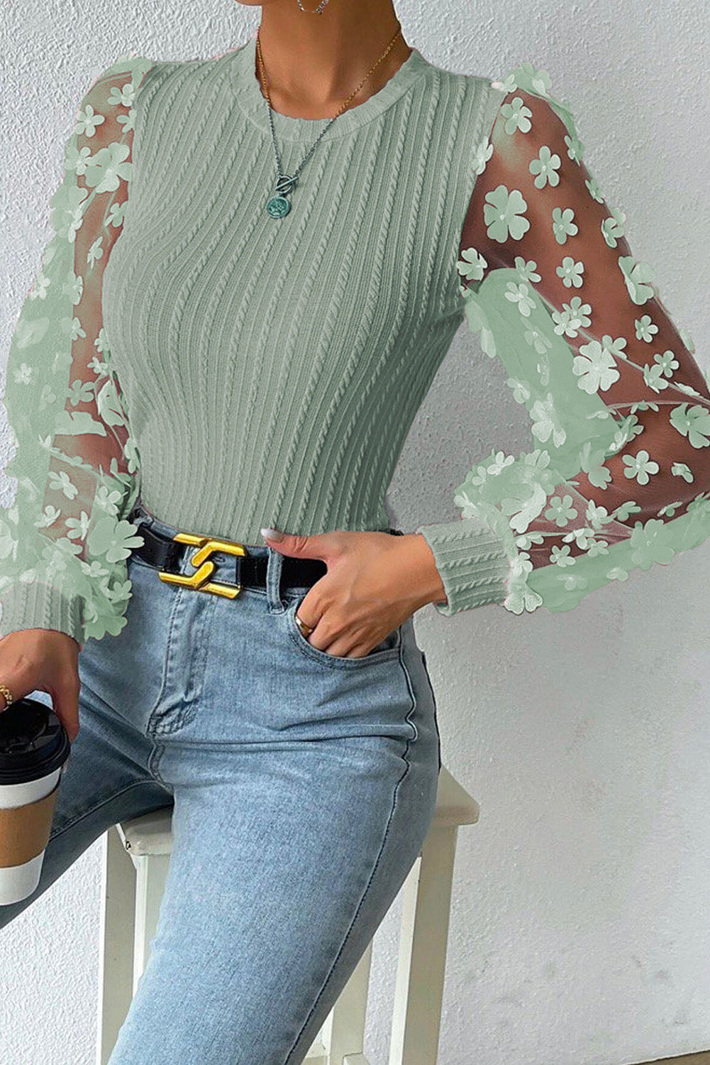 She Wears Glory™ — Woven in Worth Appliqué Blouse - She Wears Glory Beverly Hills
