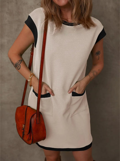 She Wears Glory™ Cap Sleeve Pocket Dress – Simple in Form, Royal in Purpose - She Wears Glory Beverly Hills