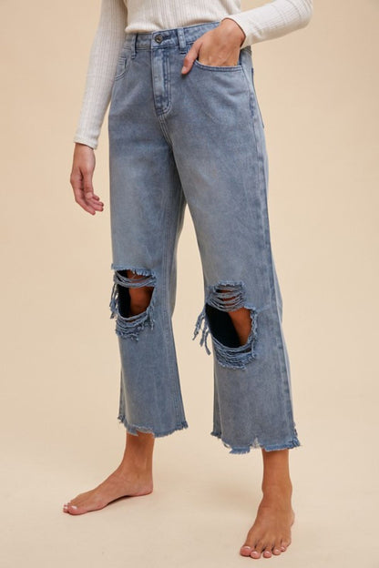 She Wears Glory™ Distressed Raw Hem Denim – Boldly Covered, Beautifully Unfinished - She Wears Glory Beverly Hills