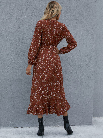 She Wears Glory™ Surplice Neck Ruffled Midi Dress - She Wears Glory Beverly Hills