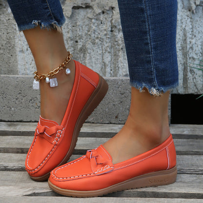 She Wears Glory™ — Divine Weave Wedge Heeled Loafers - She Wears Glory Beverly Hills