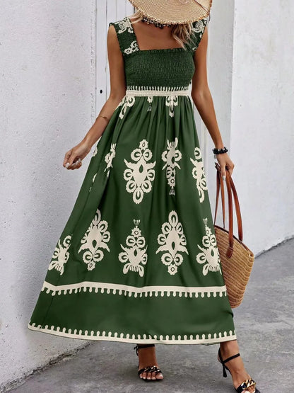 She Wears Glory “Clothed in Praise” Smocked Wide Strap Maxi Dress - She Wears Glory Beverly Hills