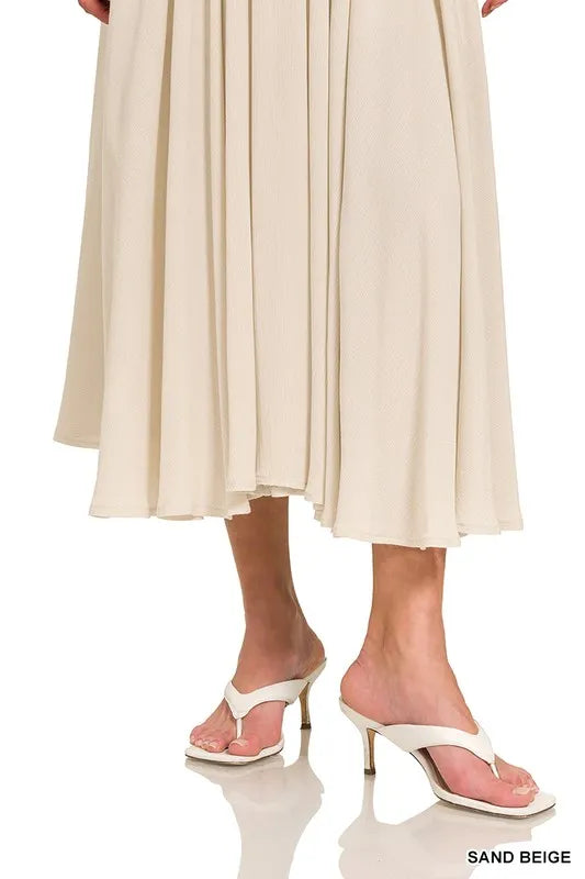 She Wears Glory™ – The Promise Set (Crinkle Gauze Crop Tee & Skirt Ensemble) - She Wears Glory Beverly Hills