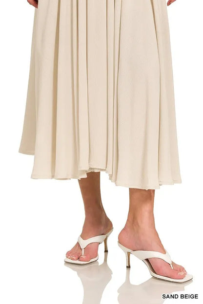 She Wears Glory™ – The Promise Set (Crinkle Gauze Crop Tee & Skirt Ensemble) - She Wears Glory Beverly Hills