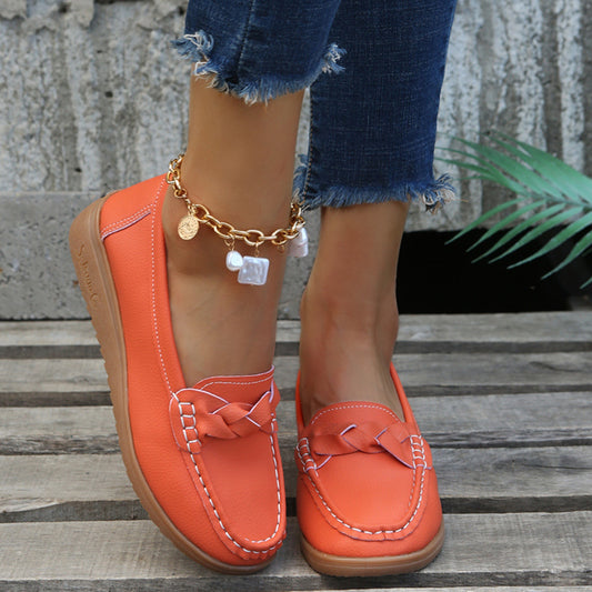 She Wears Glory™ — Divine Weave Wedge Heeled Loafers - She Wears Glory Beverly Hills