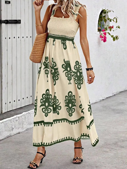 She Wears Glory “Clothed in Praise” Smocked Wide Strap Maxi Dress - She Wears Glory Beverly Hills