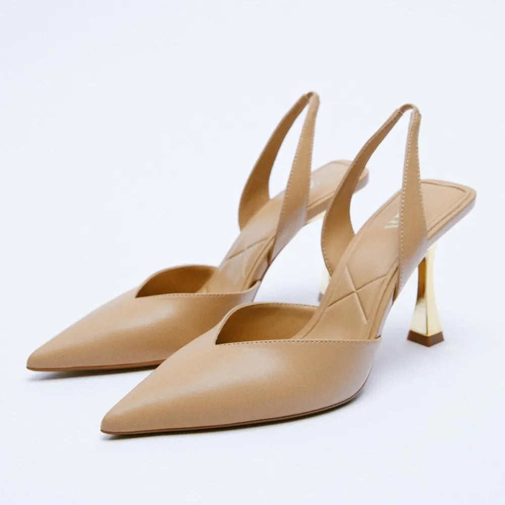 She Wears Glory™ Leather Point Toe Stiletto Heel Pumps - She Wears Glory Beverly Hills