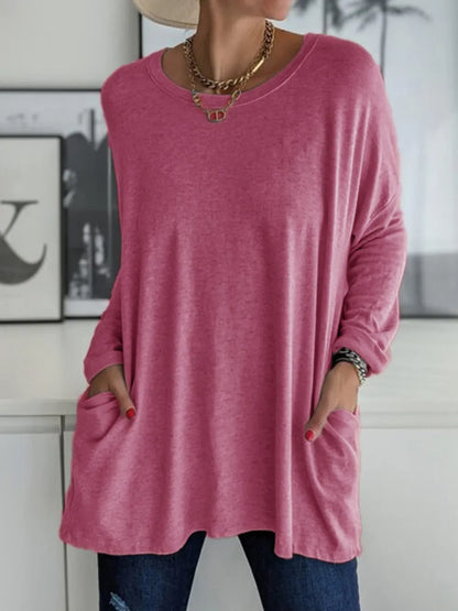 She Wears Glory™ Full Size Round Neck Long Sleeve T-Shirt - She Wears Glory Beverly Hills