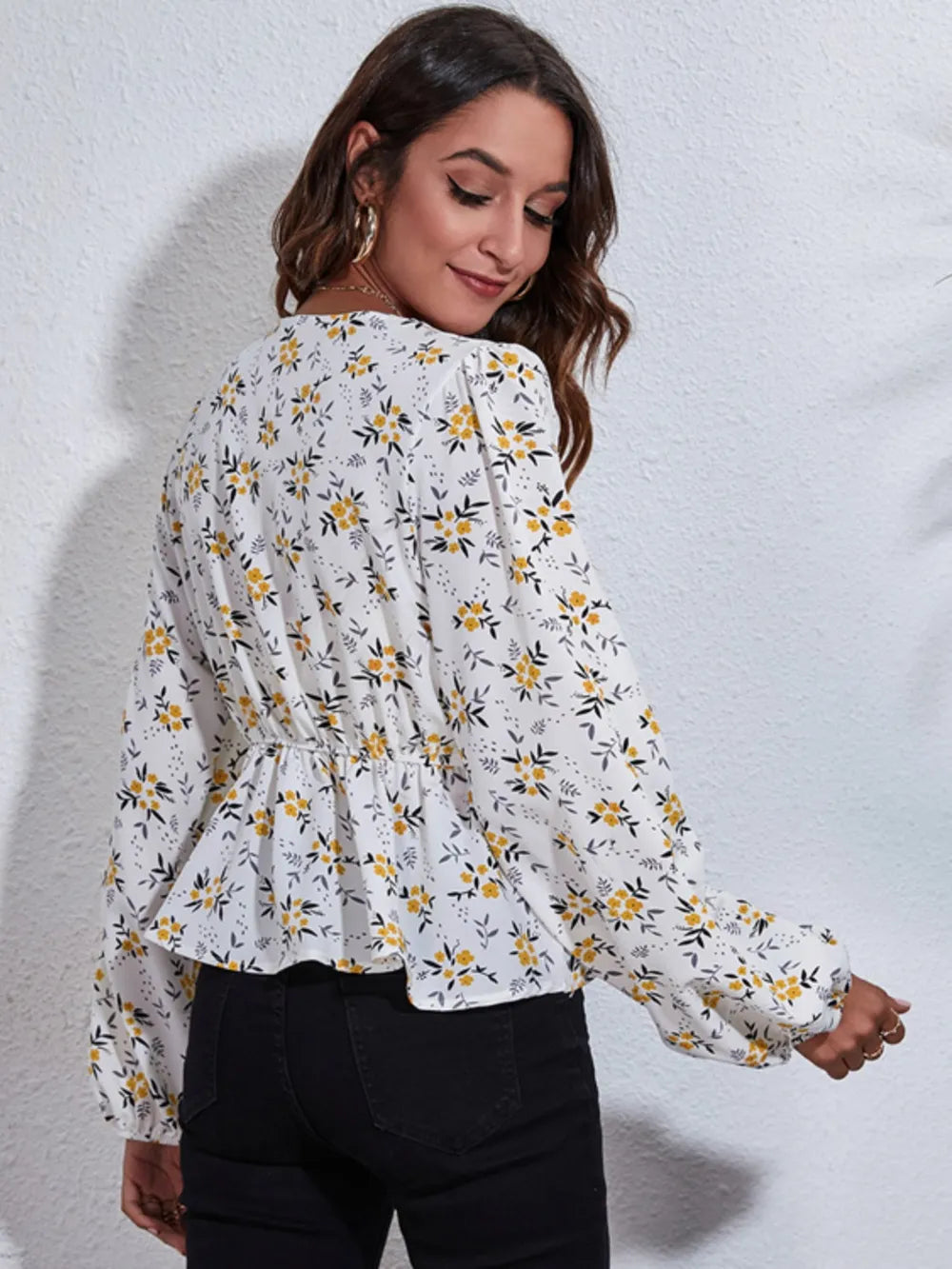 She Wears Glory™ — Blossoms of Virtue Peplum Blouse - She Wears Glory Beverly Hills