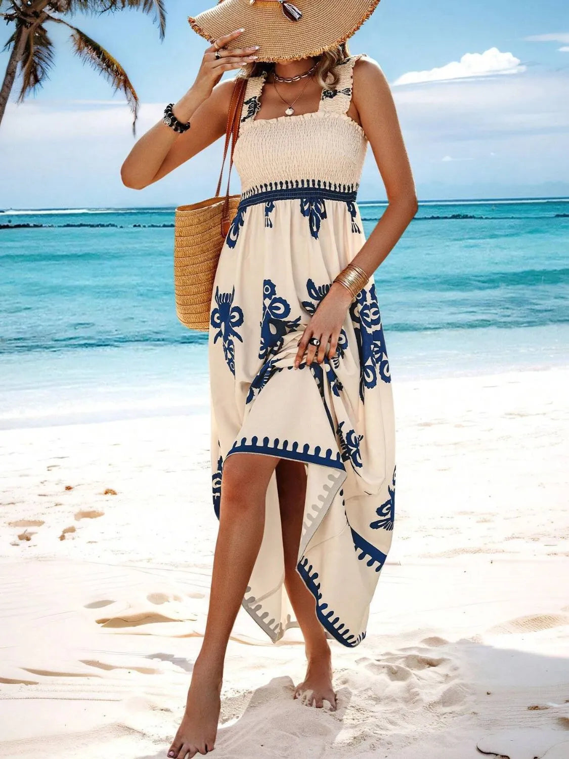 She Wears Glory “Clothed in Praise” Smocked Wide Strap Maxi Dress - She Wears Glory Beverly Hills