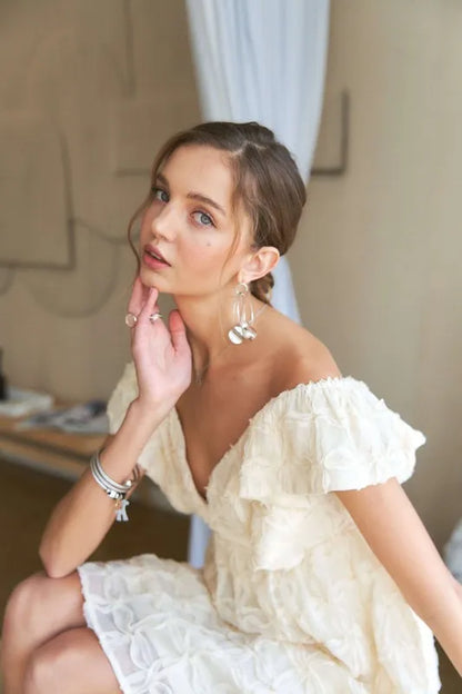 She Wears Glory™ Tie Back V-Neck Ruffle Sleeve Dress - She Wears Glory Beverly Hills