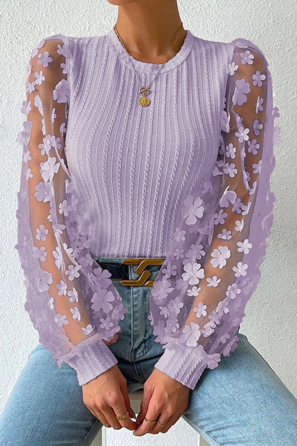 She Wears Glory™ — Woven in Worth Appliqué Blouse - She Wears Glory Beverly Hills