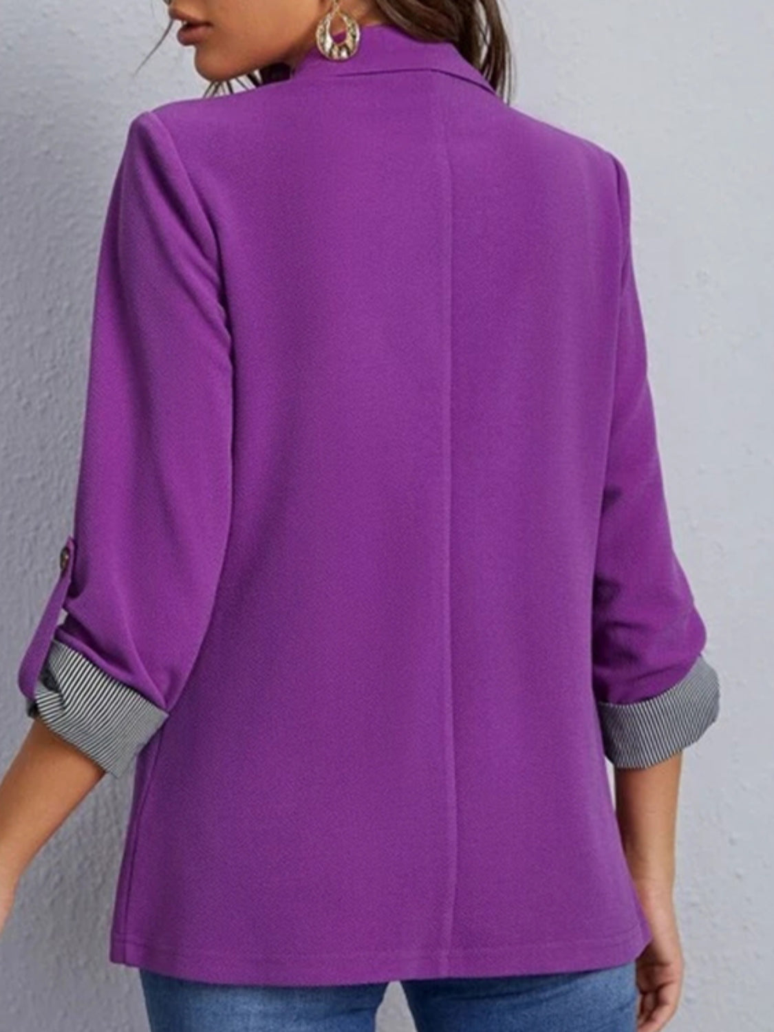 She Wears Glory “Walking in Wisdom” Roll-Tab Sleeve Blazer - She Wears Glory Beverly Hills