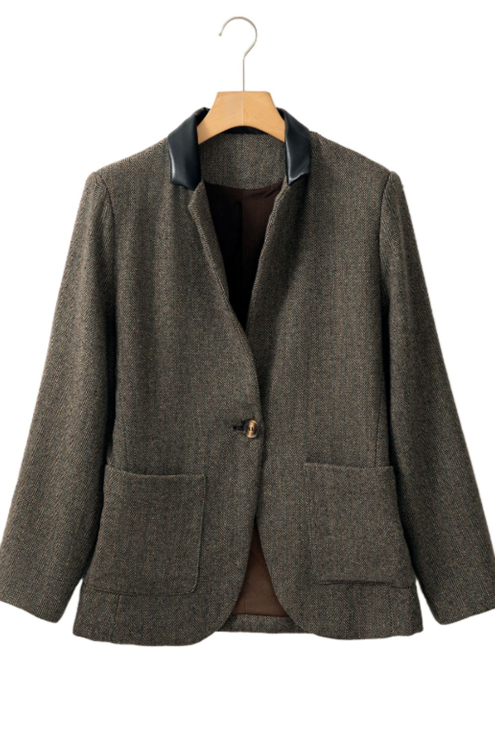 She Wears Glory “Rooted in Grace” Pocketed Buttoned Long Sleeve Blazer - She Wears Glory Beverly Hills
