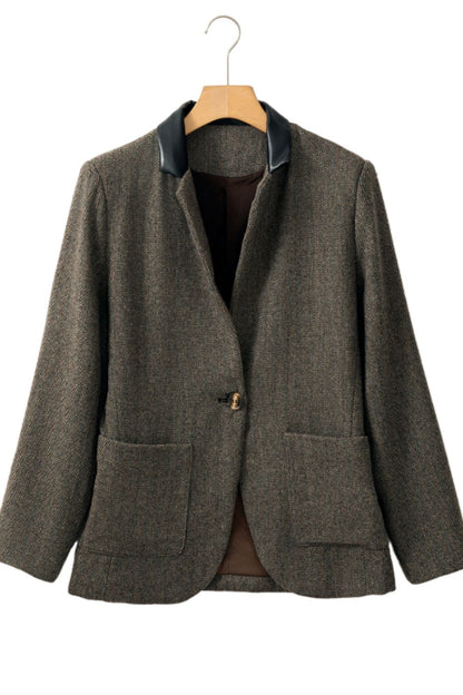 She Wears Glory “Rooted in Grace” Pocketed Buttoned Long Sleeve Blazer - She Wears Glory Beverly Hills