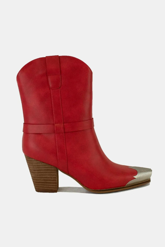 She Wears Glory™ Deborah’s Edge Metal Toe Ankle Boots - She Wears Glory Beverly Hills