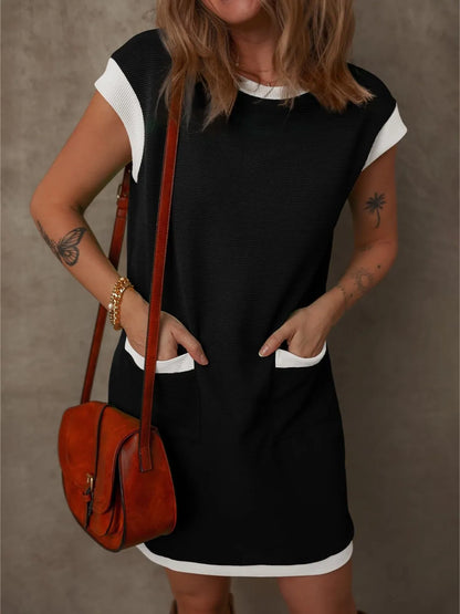 She Wears Glory™ Cap Sleeve Pocket Dress – Simple in Form, Royal in Purpose - She Wears Glory Beverly Hills
