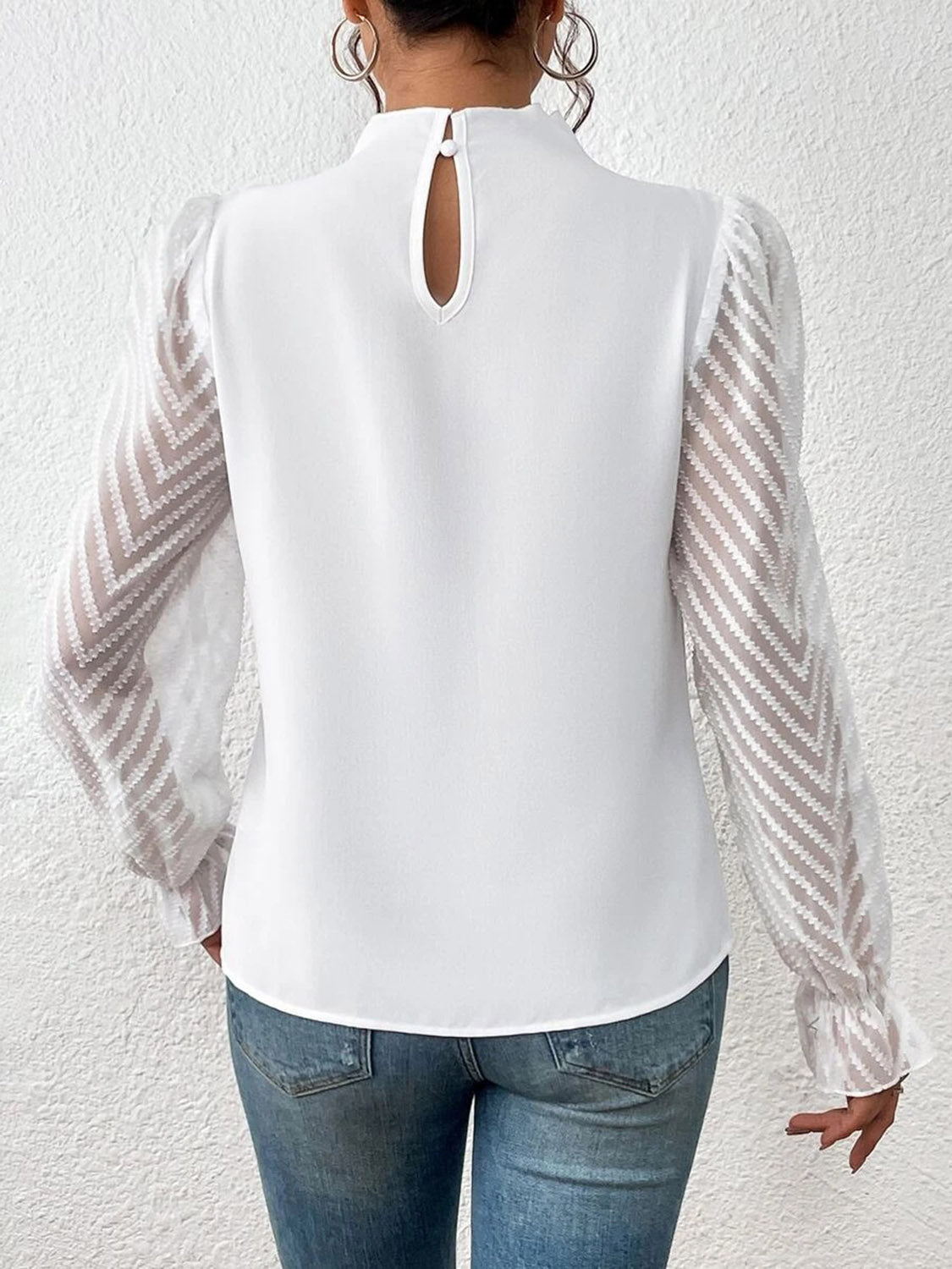 She Wears Glory™ — Crowned in Grace Flounce Sleeve Blouse - She Wears Glory Beverly Hills
