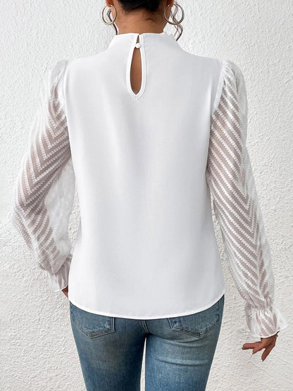 She Wears Glory™ — Crowned in Grace Flounce Sleeve Blouse - She Wears Glory Beverly Hills