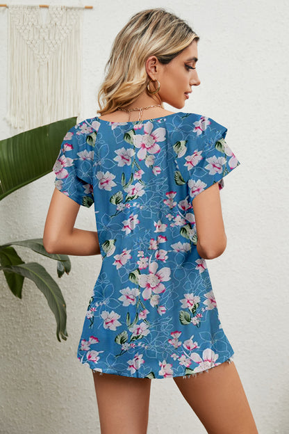 She Wears Glory™ — Abide in Grace V-Neck Short Sleeve Blouse - She Wears Glory Beverly Hills