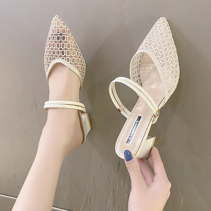 She Wears Glory™ — Esther’s Edge Point Toe Block Heel Sandals - She Wears Glory Beverly Hills