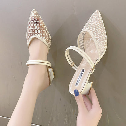 She Wears Glory™ — Esther’s Edge Point Toe Block Heel Sandals - She Wears Glory Beverly Hills