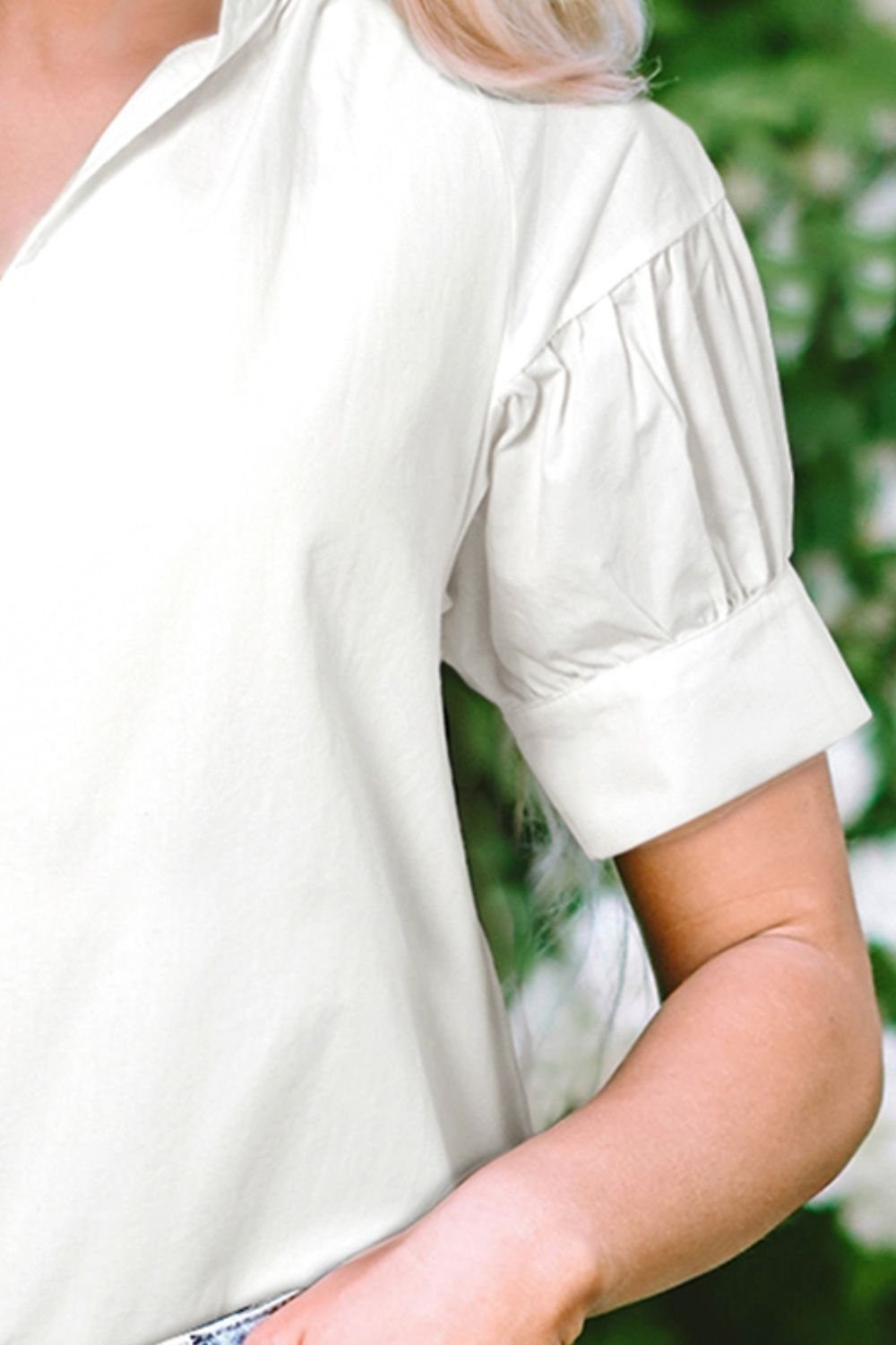 She Wears Glory™ — Anchored in Peace Cotton Blouse - She Wears Glory Beverly Hills