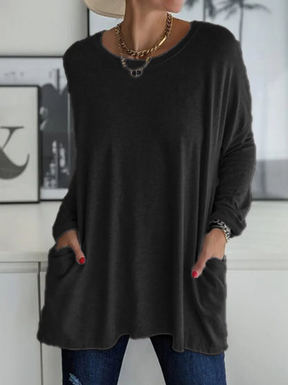 She Wears Glory™ Full Size Round Neck Long Sleeve T-Shirt - She Wears Glory Beverly Hills