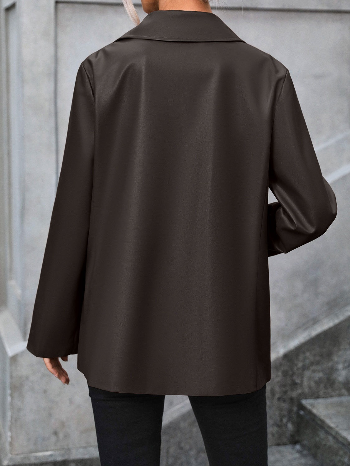 She Wears Glory “Covered in Calling” Collared Pocketed Button-Up Blazer - She Wears Glory Beverly Hills