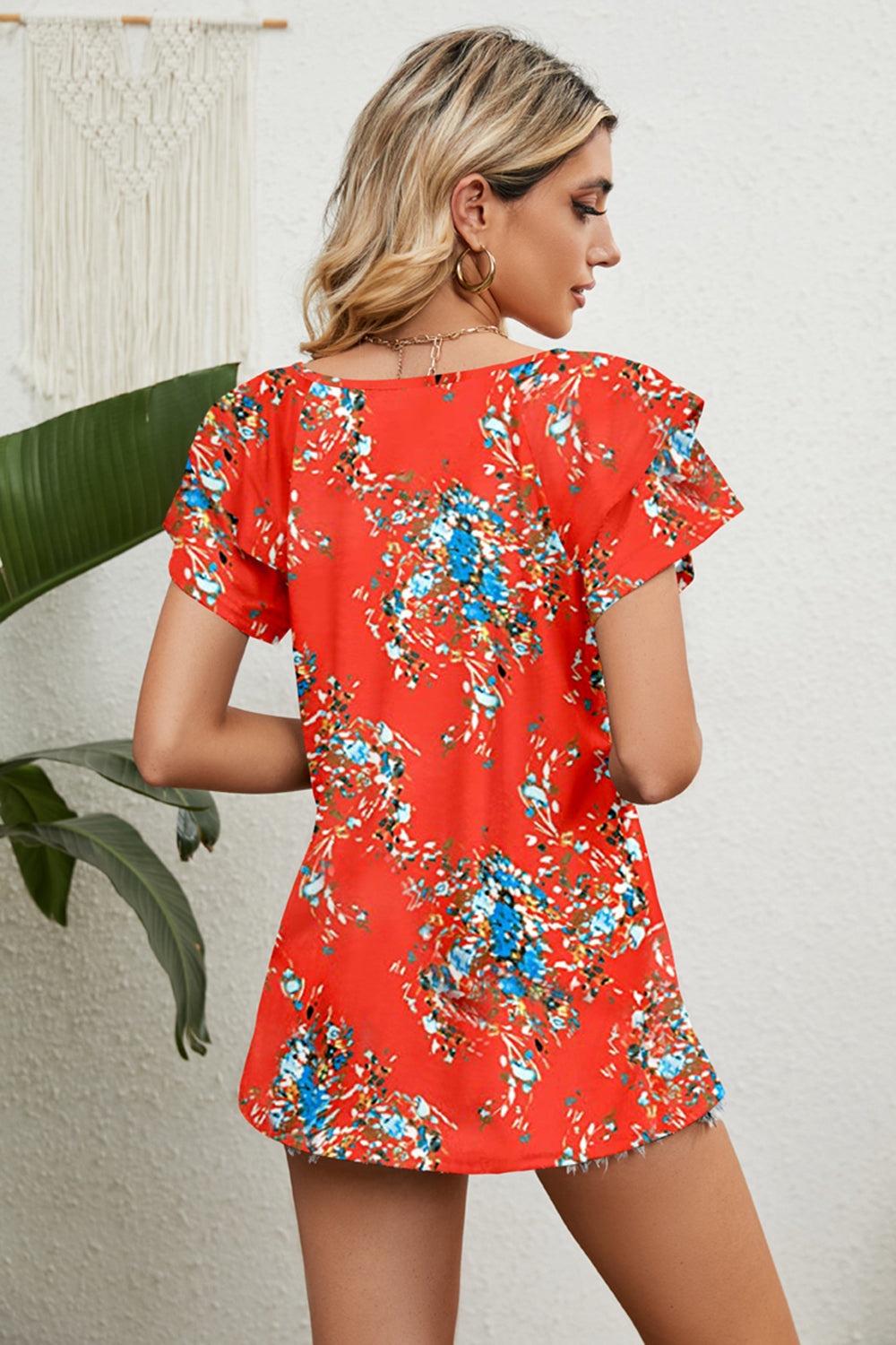 She Wears Glory™ — Abide in Grace V-Neck Short Sleeve Blouse - She Wears Glory Beverly Hills