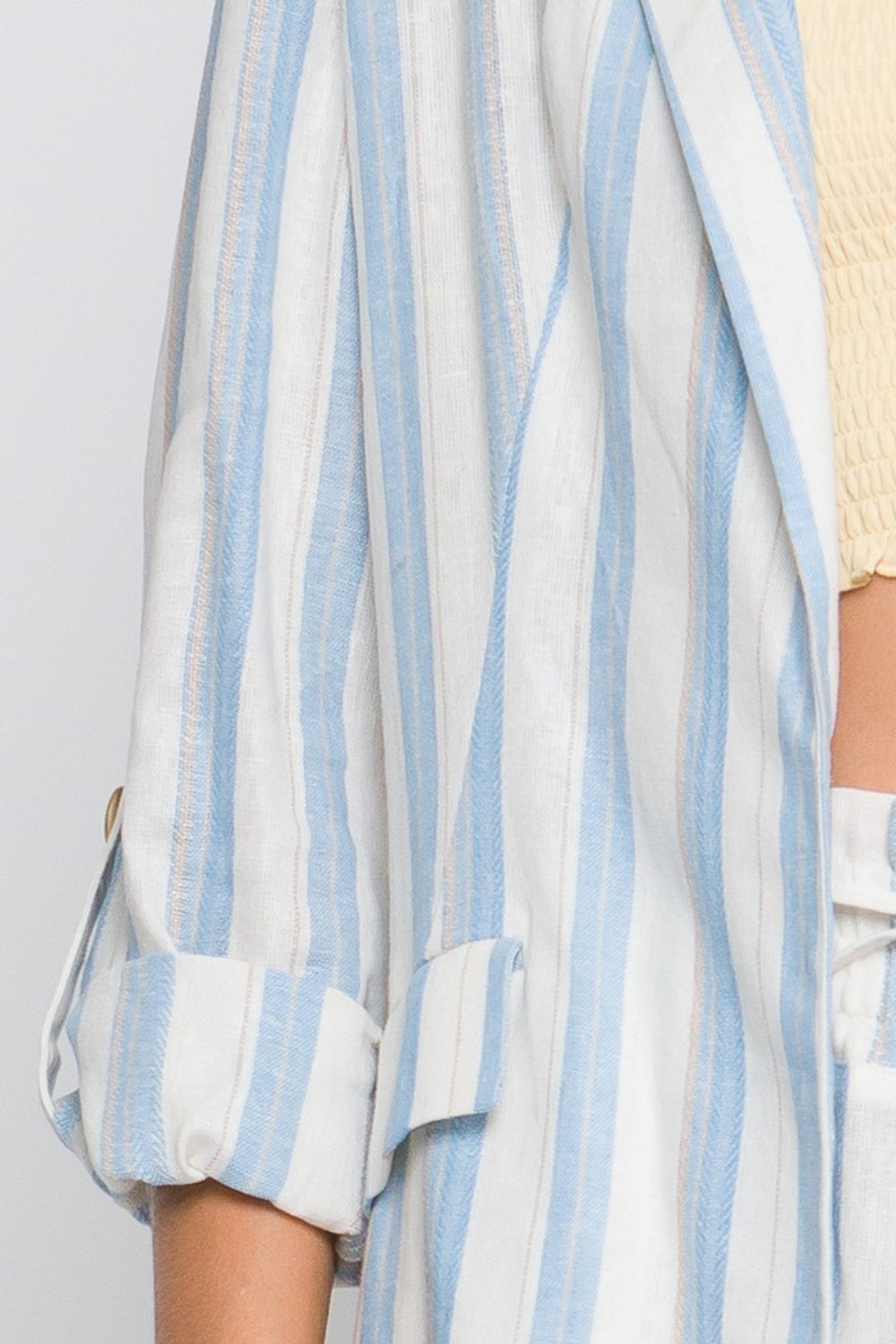 She Wears Glory “Lined with Purpose” Linen Striped Blazer - She Wears Glory Beverly Hills