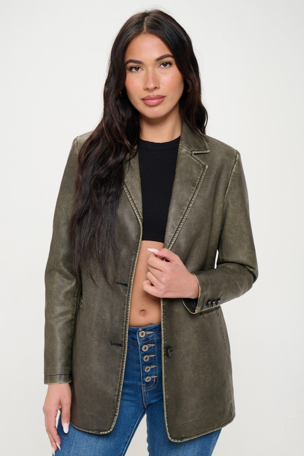 She Wears Glory “Anointed & Untamed” Vegan Leather Blazer - She Wears Glory Beverly Hills