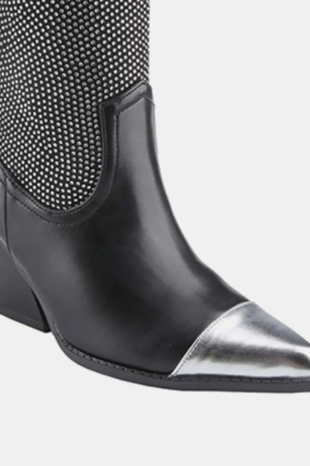 She Wears Glory™ Chunky Heel Rhinestone Western Cowboy Boots - She Wears Glory Beverly Hills