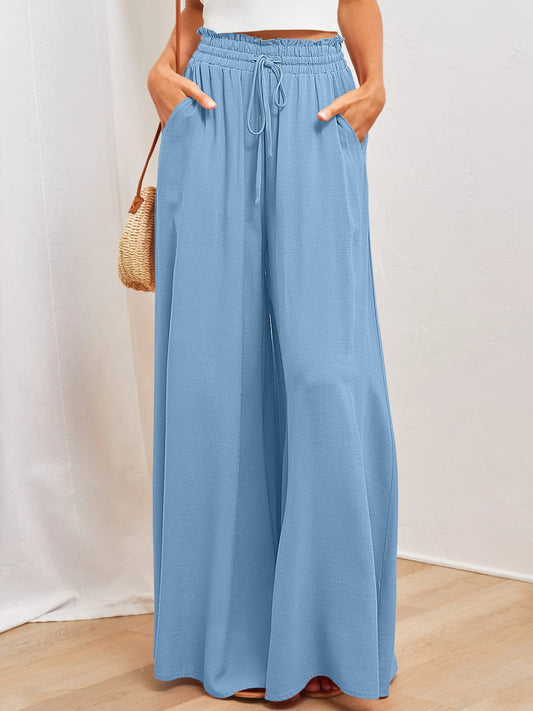 She Wears Glory™ “Grace in Motion” Wide Leg Pants with Pockets - She Wears Glory Beverly Hills