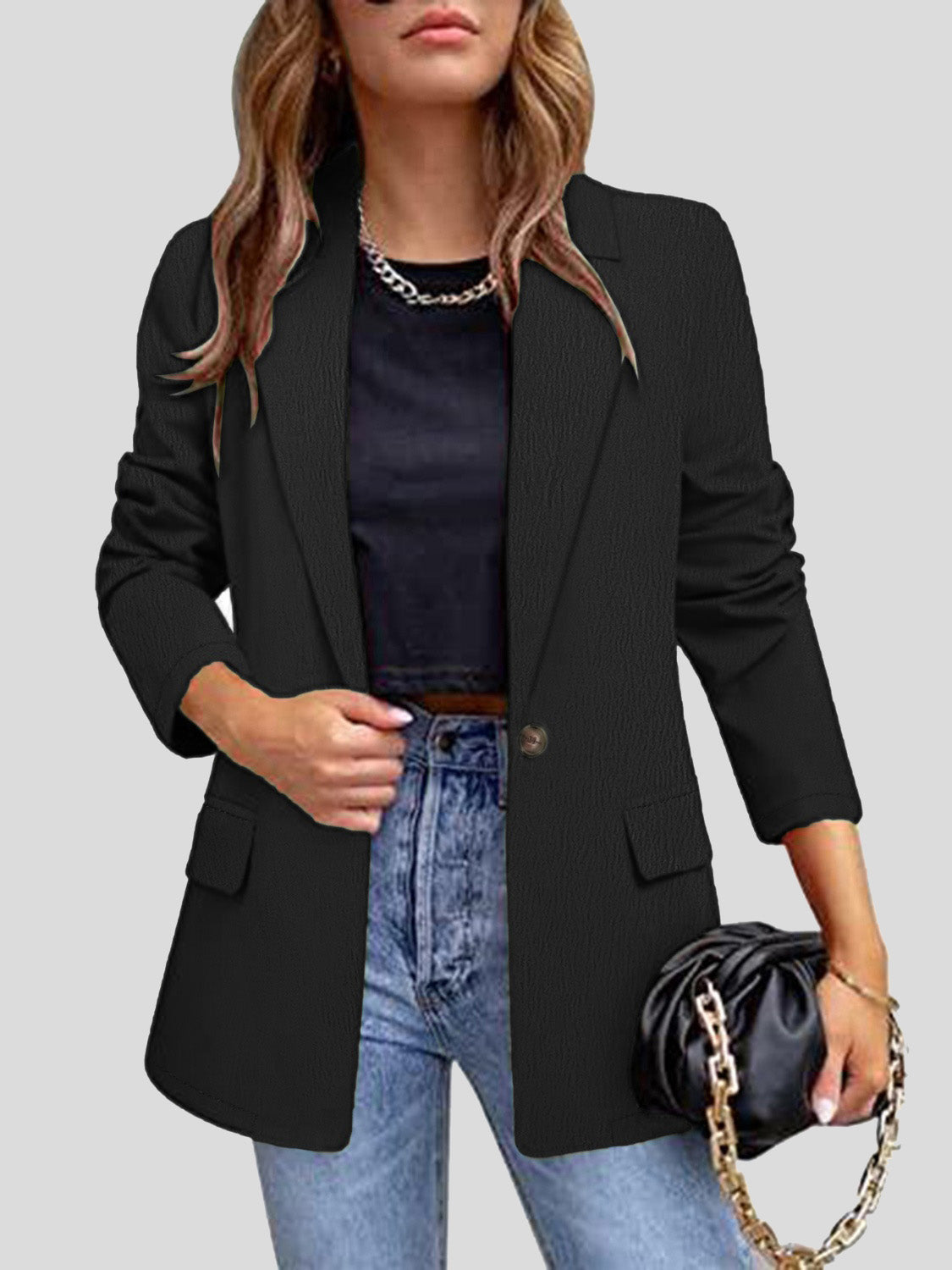 She Wears Glory “Appointed in Authority” Lapel Collar Blazer - She Wears Glory Beverly Hills