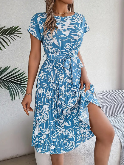 She Wears Glory “Leah’s Promise” Pleated Tie-Waist Dress - She Wears Glory Beverly Hills