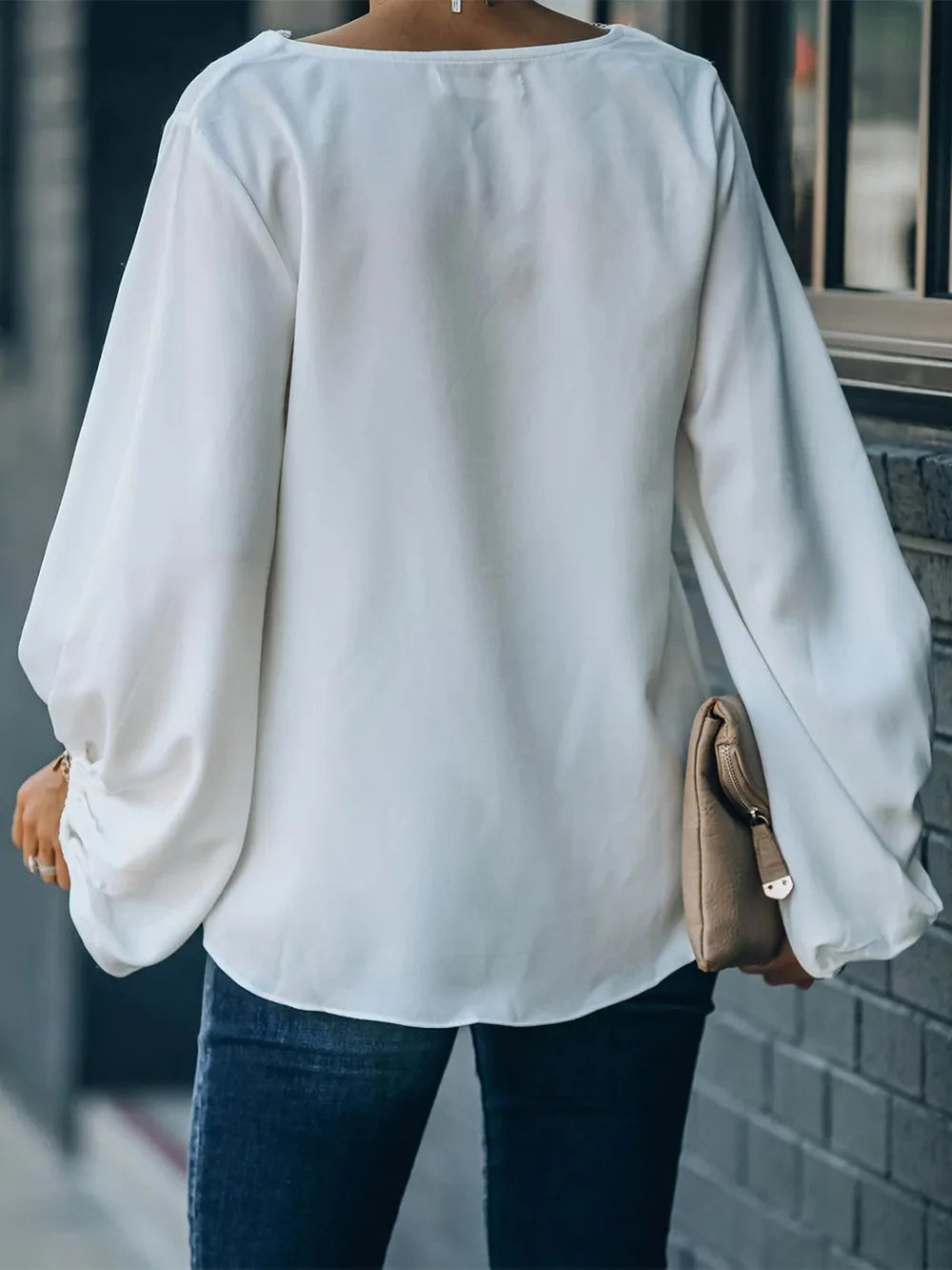 She Wears Glory™ — Adorned in Grace Lace V-Neck Long Sleeve Blouse - She Wears Glory Beverly Hills