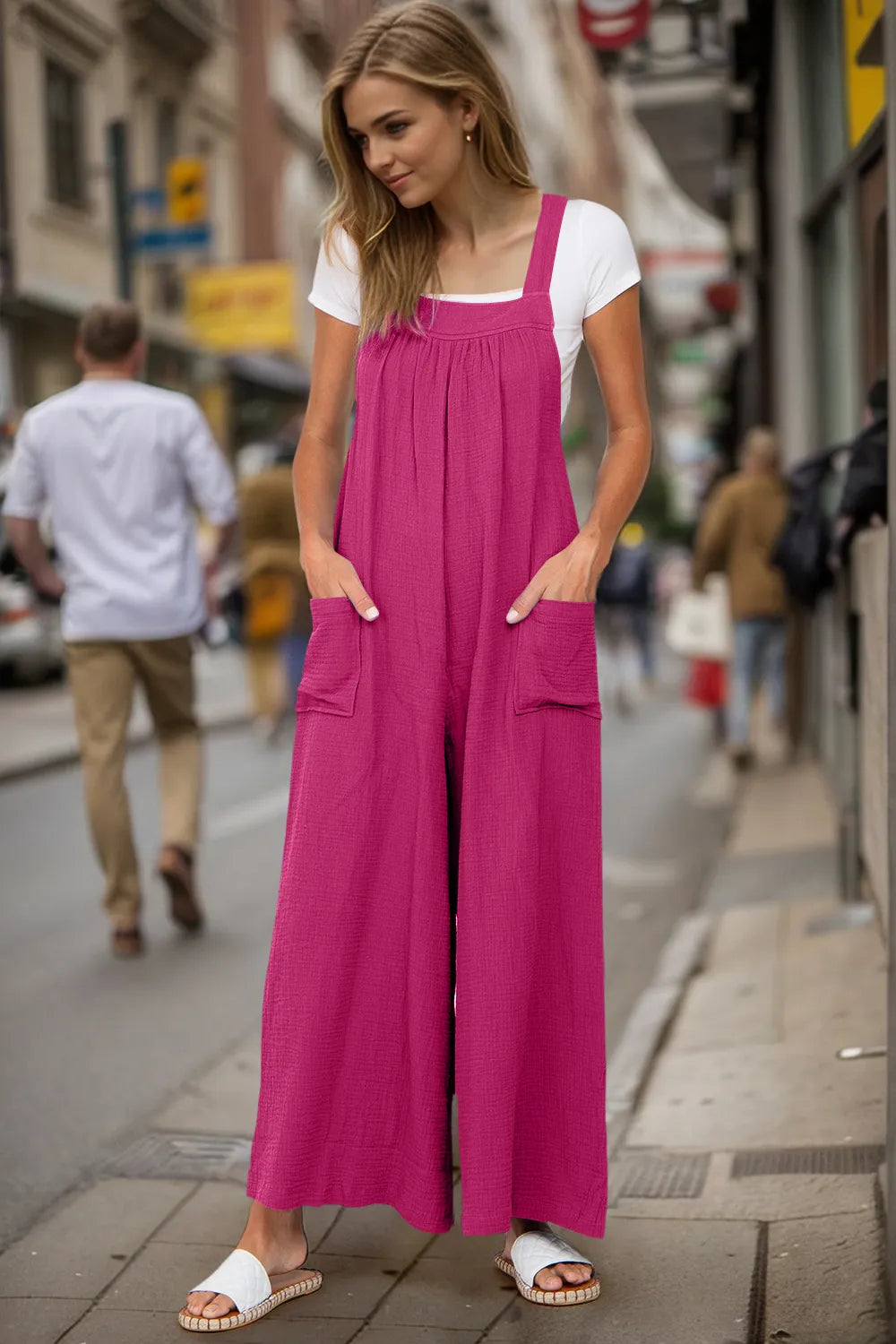 She Wears Glory “Rahab Reclaimed” Wide Leg Pocketed Overalls - She Wears Glory Beverly Hills
