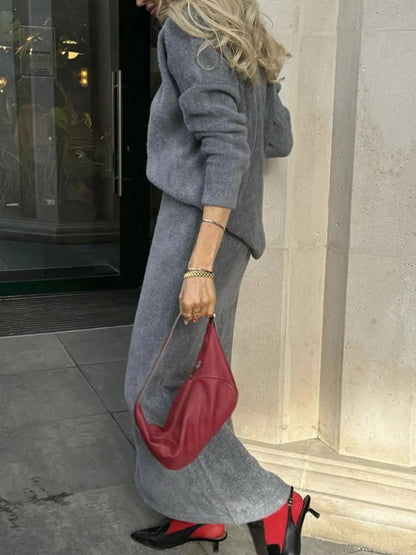 She Wears Glory™ Wrapped in Stillness Sweater Skirt Set - She Wears Glory Beverly Hills
