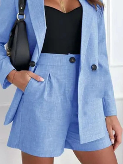 She Wears Glory “Anointed Arrival” One-Button Blazer & Shorts Set - She Wears Glory Beverly Hills