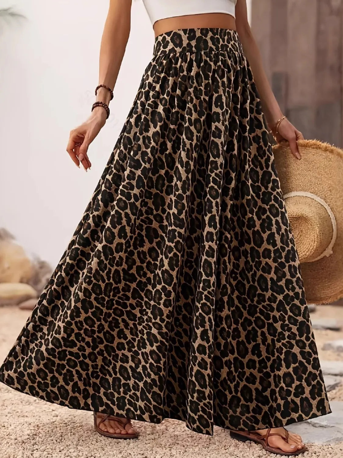 She Wears Glory™ “Courage in Roar” Leopard Maxi Skirt - She Wears Glory Beverly Hills