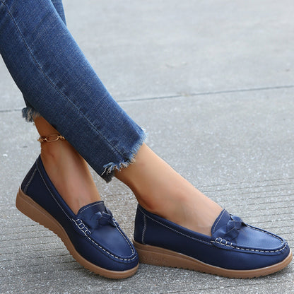 She Wears Glory™ — Divine Weave Wedge Heeled Loafers - She Wears Glory Beverly Hills