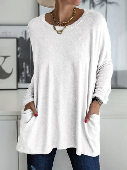 She Wears Glory™ Full Size Round Neck Long Sleeve T-Shirt - She Wears Glory Beverly Hills